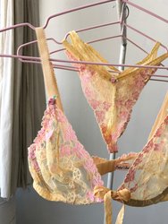 Floral Lace Triangle Bra Sherbert