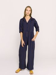 Astrid Jumpsuit - Indigo Plaid