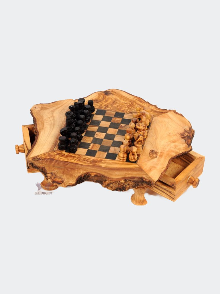 Rustic Olive Wood Chess Set- Small