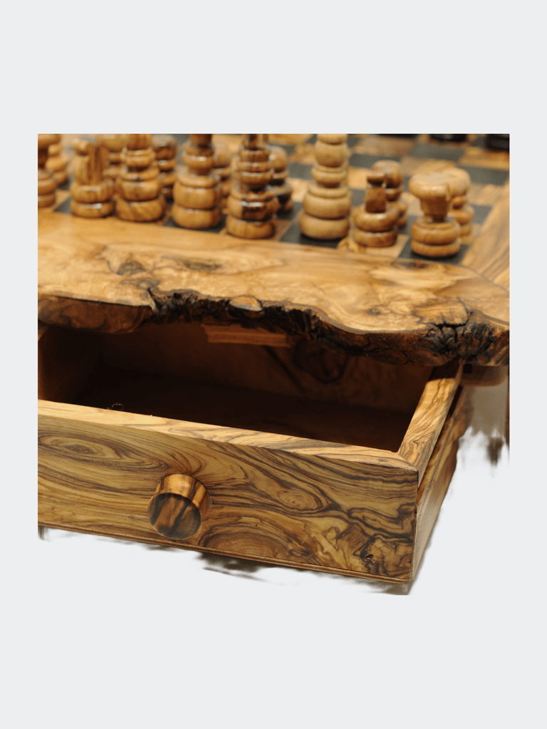 Rustic Olive Wood Chess Set