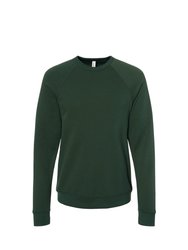 Bella + Canvas Unisex Adult Fleece Raglan Sweatshirt (Forest Green Heather) - Forest Green Heather