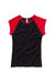 Bella + Canvas Womens/Ladies Baby Rib Cap Sleeve Contrast T-Shirt (Black / Red) - Black / Red