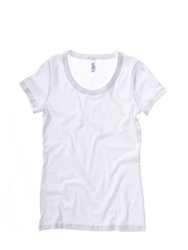 Bella + Canvas Womens/Ladies Baby Rib Short Sleeve Scoop Neck T-Shirt (White) - White