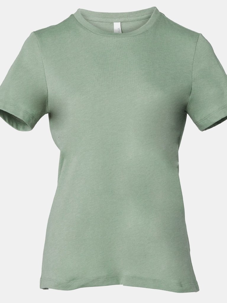 Womens/Ladies Heather Jersey Relaxed Fit T-Shirt - Sage Green