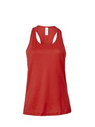 Womens/Ladies Jersey Racerback Tank Top - Red