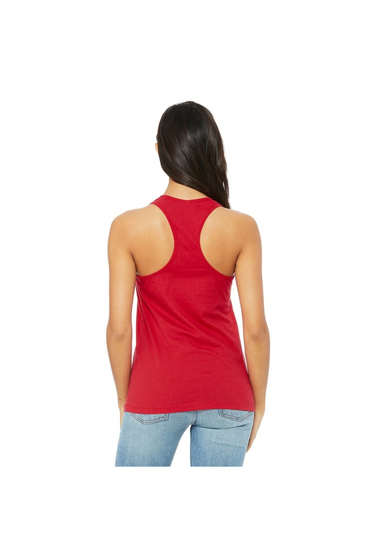 Womens/Ladies Jersey Racerback Tank Top - Red