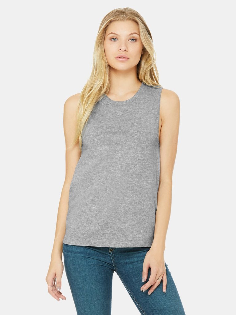 Womens/Ladies Muscle Jersey Tank Top (Athletic Heather Grey)