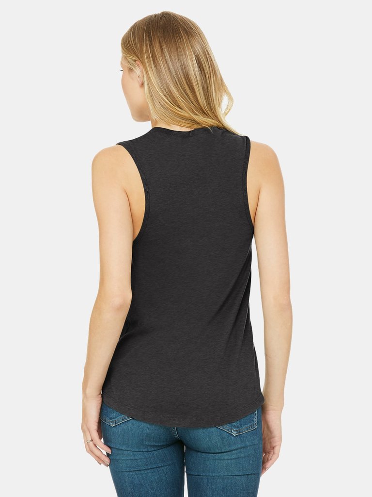 Womens/Ladies Muscle Jersey Tank Top - Dark Grey Heather