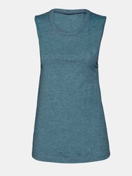 Womens/Ladies Muscle Jersey Tank Top (Deep Teal Heather) - Deep Teal Heather