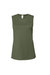 Womens/Ladies Muscle Jersey Tank Top - Military Green
