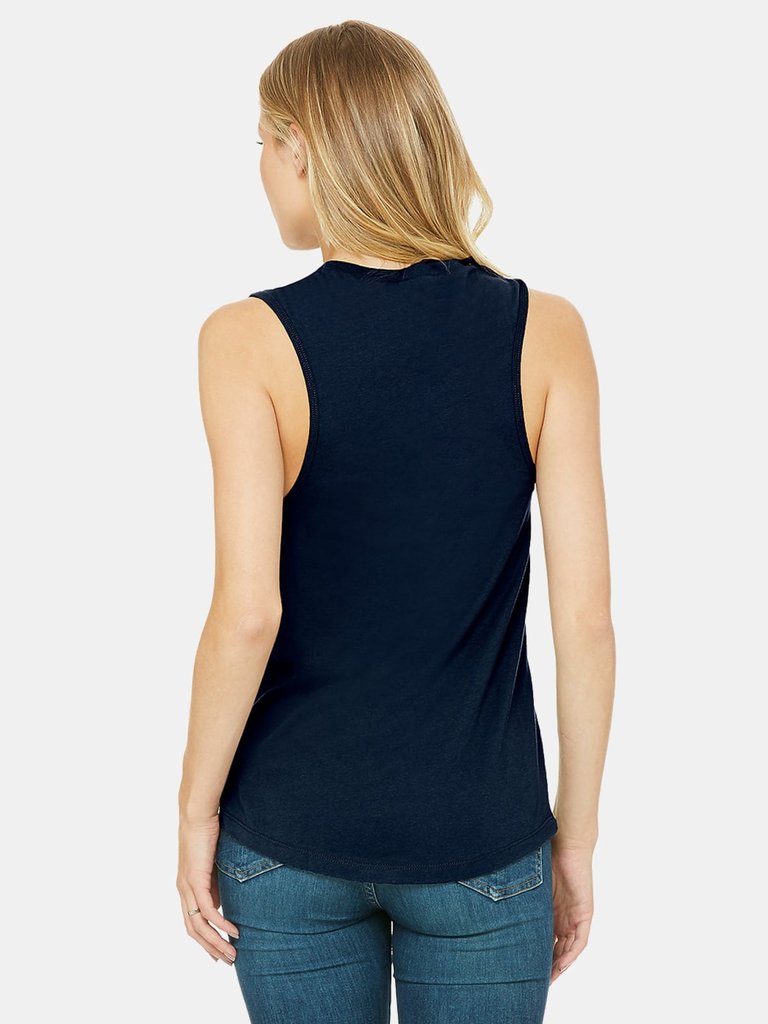 Womens/Ladies Muscle Jersey Tank Top (Navy Blue)