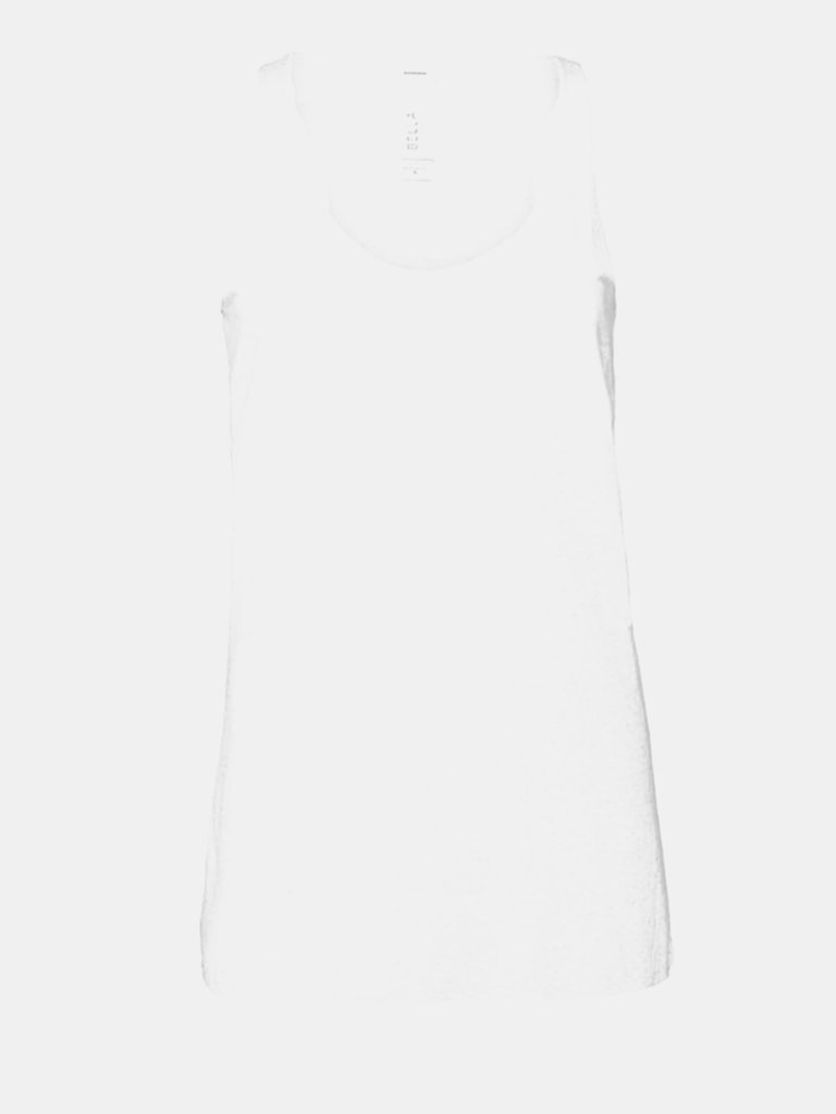 Womens/Ladies Muscle Jersey Tank Top - White - White