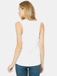 Womens/Ladies Muscle Jersey Tank Top - White