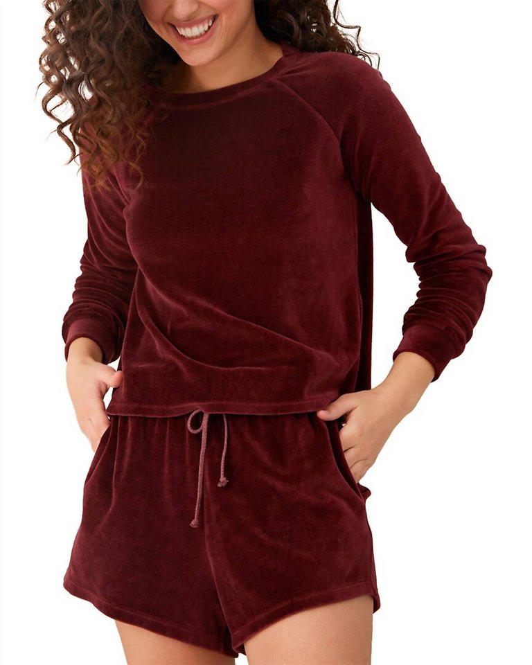 Long Sleeve Raglan Pullover - Wildberry