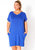 Plus Size V-Neck T-shirt Dress With Pocket - Ink Royal