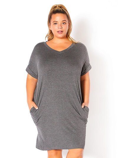 Bellatrix Plus Size V-Neck T-shirt Dress With Pocket product
