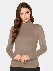 Women's Long Sleeve Turtle Neck Fitted Top