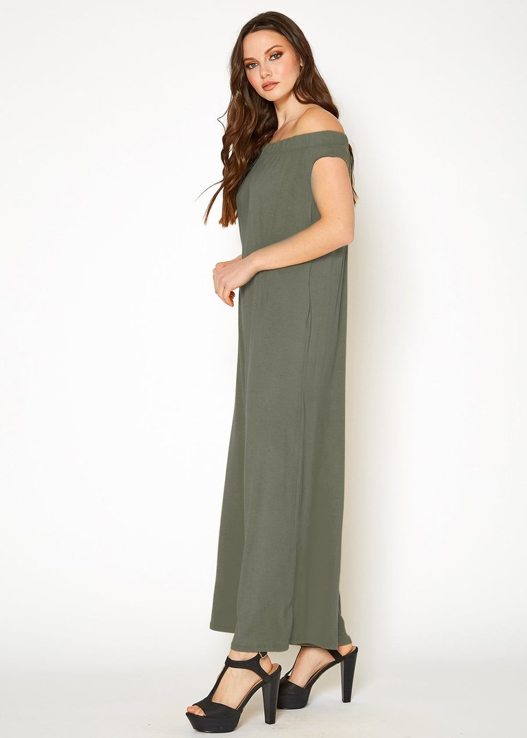 Women's Off Shoulder Wide Leg Jumpsuit