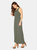 Womens Sleeveless Pleated Maxi Dress