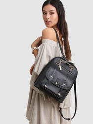 5th Ave Leather Backpack - Black