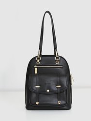 5th Ave Leather Backpack - Black