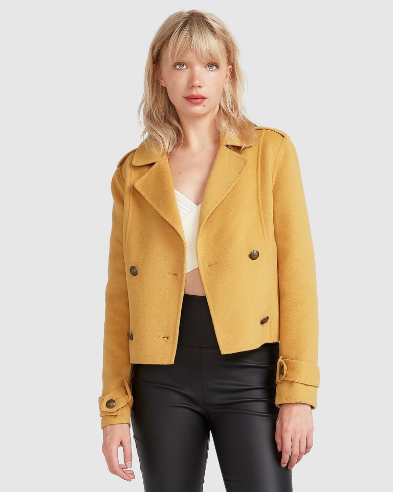 Better Off Military Peacoat - Antique Gold
