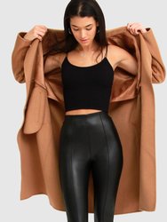 Boss Girl Double-Breasted Lined Wool Coat - Camel - Camel