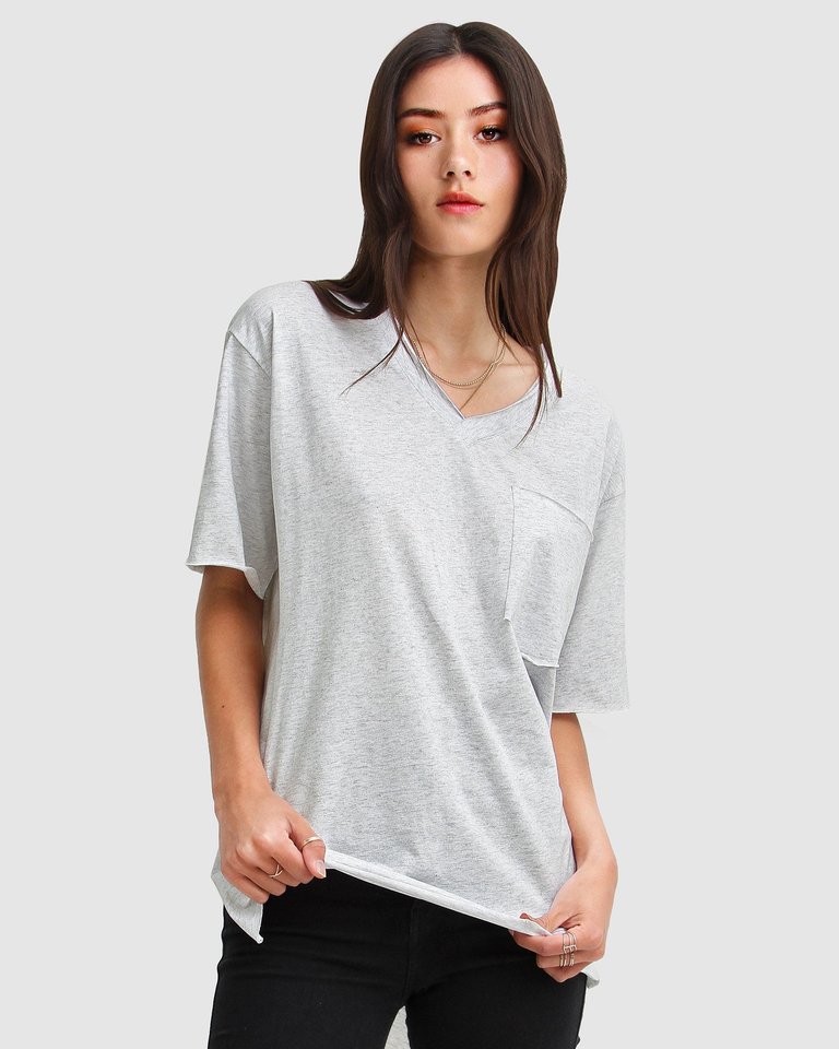 Brave Soul Oversized T-Shirt - Grey