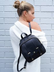 Camila Leather Backpack - Black - Black