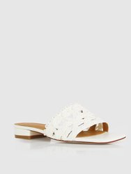 Can't Quit You Raffia Slide - White