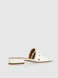 Can't Quit You Raffia Slide - White