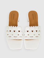 Can't Quit You Raffia Slide - White