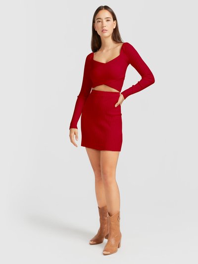 Belle & Bloom C'est Belle Knit Mini Skirt - Red product