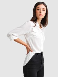 Eclipse Rolled Sleeve Blouse - Cream