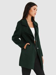 Ex-Boyfriend  Wool Blend Oversized Jacket - Dark Green
