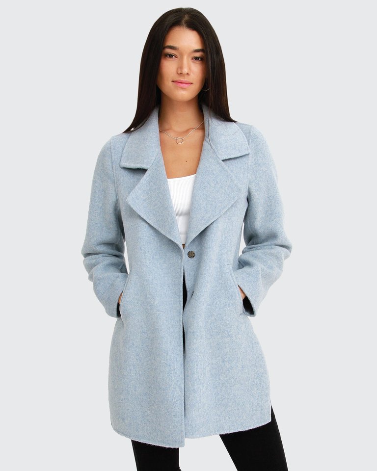 Ex-Boyfriend Wool Blend Oversized Jacket - Light Blue