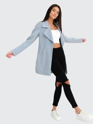 Ex-Boyfriend Wool Blend Oversized Jacket - Light Blue