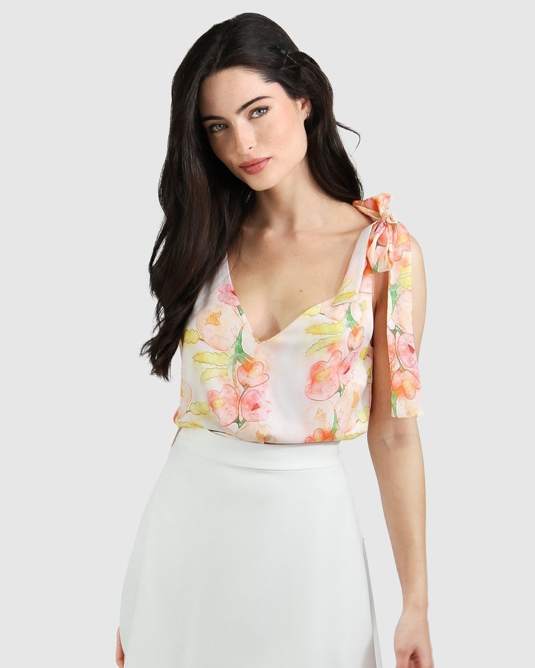 Feel For You V-Neck Top - Floral Bouquet