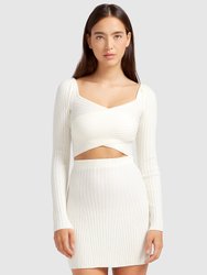 Forget Me Not Knit Crop - Cream