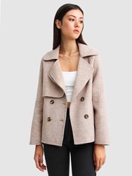 I'm Yours Wool Blend Peacoat - Beige