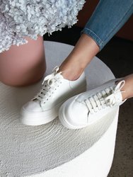 Just A Dream Croc Leather Sneaker - White - White