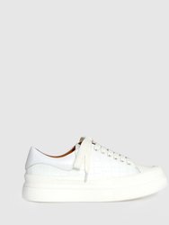 Just A Dream Croc Leather Sneaker - White