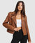 Just Friends Leather Jacket - Brown - Brown