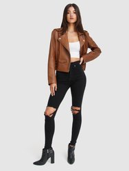 Just Friends Leather Jacket - Brown