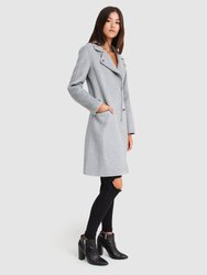 Last Chance Wool Blend Moto Coat - Grey Marle