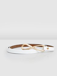 London Mood Leather Tie Belt - White