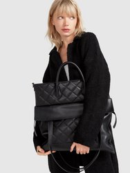 Lost Lovers Quilted Leather Tote - Black