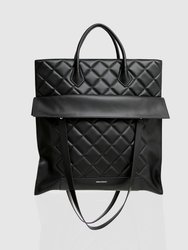 Lost Lovers Quilted Leather Tote - Black