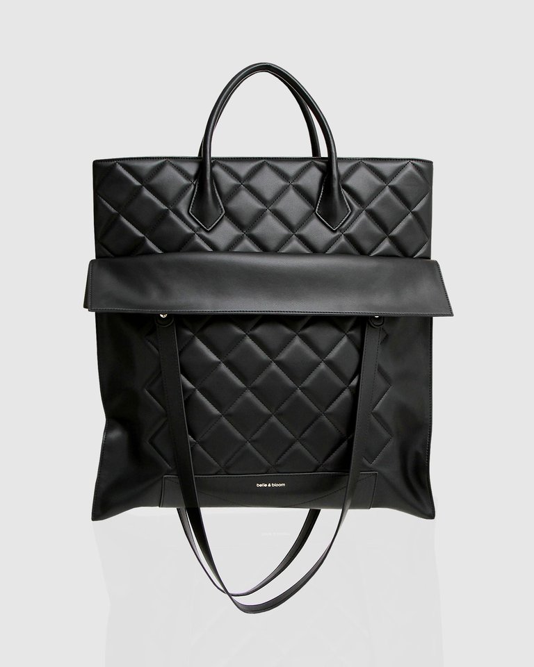 Lost Lovers Quilted Leather Tote - Black