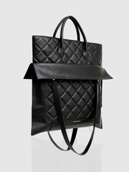 Lost Lovers Quilted Leather Tote - Black